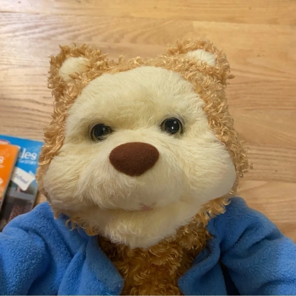 Vintage TJ Bearytales Storytelling Bear Kids Toy Animated Plush W/ Books